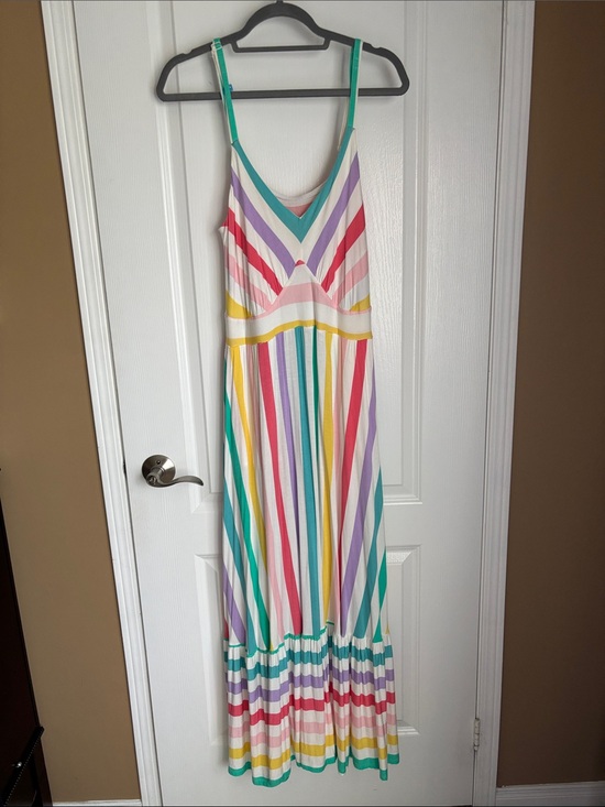 torrid Dresses & Skirts - torrid Multicolor Striped Maxi Dress - White, Teal, Yellow, Pink, Red, Purple